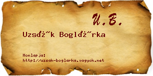Uzsák Boglárka névjegykártya